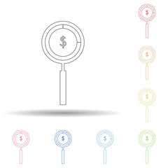 Aufkleber - colored paid search in multi color style icon. simple thin line, outline vector of business and digi