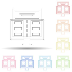 Poster - Colored landing page in multi color style icon. Simple thin line, outline vector of business and digital marketing icons for ui and ux, website or mobile application