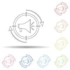 Poster - Colored remarketing in multi color style icon. Simple thin line, outline vector of business and digital marketing icons for ui and ux, website or mobile application