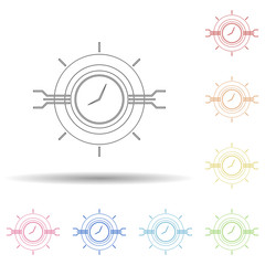 Poster - Colored programmatic buying in multi color style icon. Simple thin line, outline vector of business and digital marketing icons for ui and ux, website or mobile application