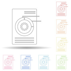 Aufkleber - colored data analysis in multi color style icon. simple thin line, outline vector of business and di