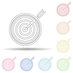 Aufkleber - Colored target in multi color style icon. Simple thin line, outline vector of business and digital marketing icons for ui and ux, website or mobile application