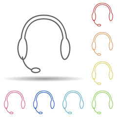 Aufkleber - Headphones in multi color style icon. Simple thin line, outline vector of mobile banking icons for ui and ux, website or mobile application