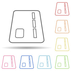 Poster - Credit card in multi color style icon. Simple thin line, outline vector of mobile banking icons for ui and ux, website or mobile application