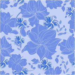  Vector abstract background flowers seamless pattern