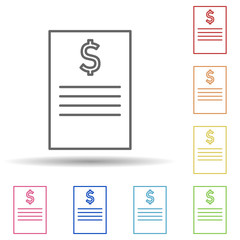 Aufkleber - money contract in multi color style icon. simple thin line, outline vector of mobile banking icons f