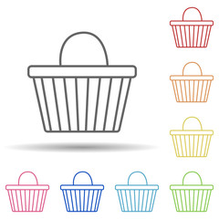 Poster - Basket in multi color style icon. Simple thin line, outline vector of mobile banking icons for ui and ux, website or mobile application