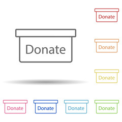 Aufkleber - Donate sign in multi color style icon. Simple thin line, outline vector of mobile banking icons for ui and ux, website or mobile application