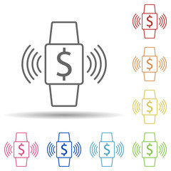 Aufkleber - Smart watch notification in multi color style icon. Simple thin line, outline vector of mobile banking icons for ui and ux, website or mobile application