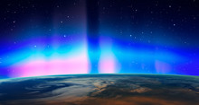 Northern Lights Aurora Borealis Over Planet Earth "Elements Of This Image Furnished By NASA"