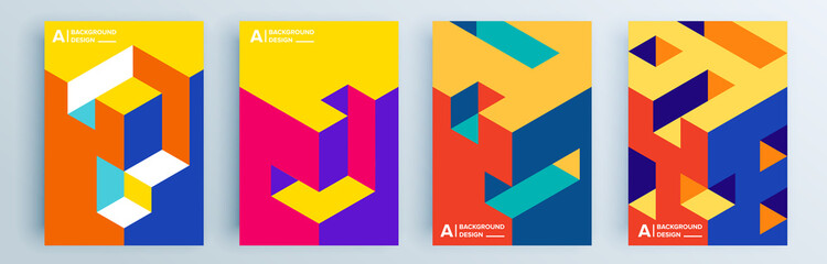 modern abstract covers set, minimal covers design. colorful geometric background, vector illustratio