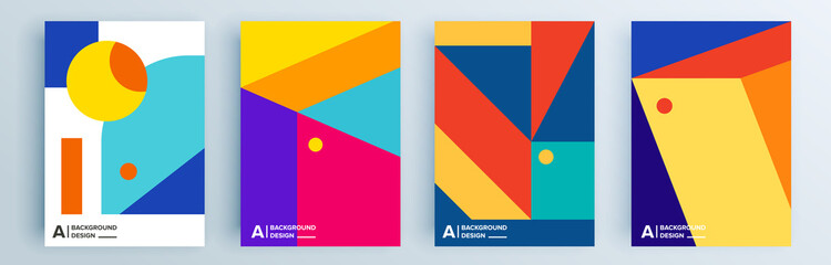 Modern abstract covers set, minimal covers design. Colorful geometric background, vector illustration.