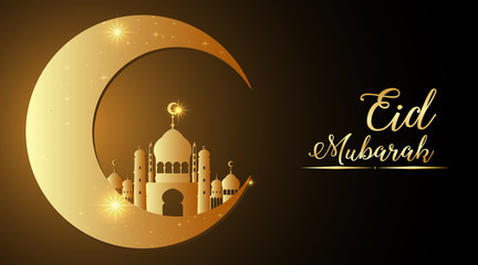 Wall Mural - Background design for Muslim festival Eid Mubarak