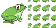 Seamless background design with green frog