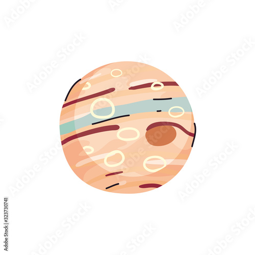 Isolated jupiter planet line and fill style icon vector design Poster Mural XXL