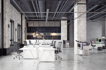 Wall Mural - contemporary loft office