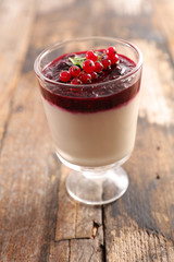 Wall Mural - italian dessert panna cotta with berry sauce