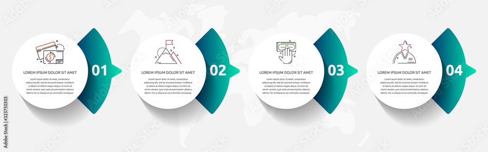 Vector template circle infographics. Business concept with 4 arrows and ...