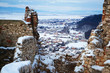 Rasnov citadel in a winter day, Transylvania, Romania.