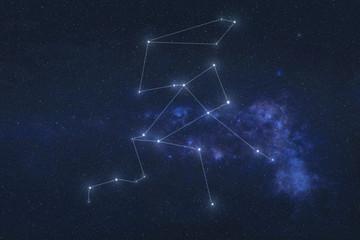 Wall Mural - hercules constellation stars in outer space. hercules constellation lines. elements of this image we
