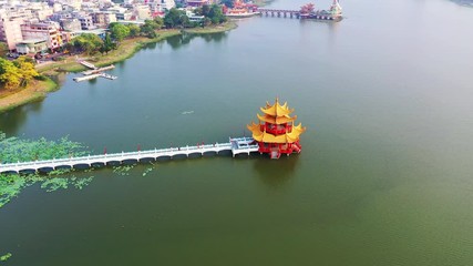 Wall Mural - Aerial  view of Wuliting pavilion,Kaohsiung,Taiwan.