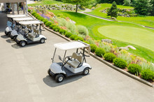 Golf Carts On A Golf Course