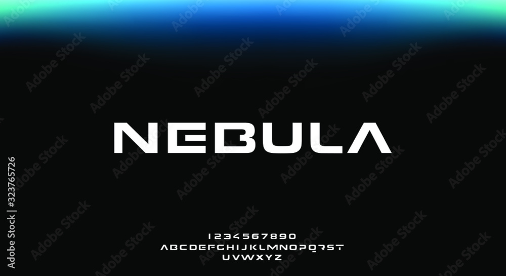 Nebula Letters Nebula, an abstract sporty technology alphabet font. digital space ...