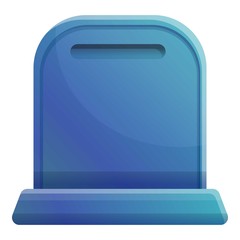 Poster - Blue metal mailbox icon. Cartoon of blue metal mailbox vector icon for web design isolated on white background