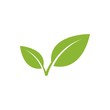 green leaf  vector icon, green leaf ecology nature element vector design on white background