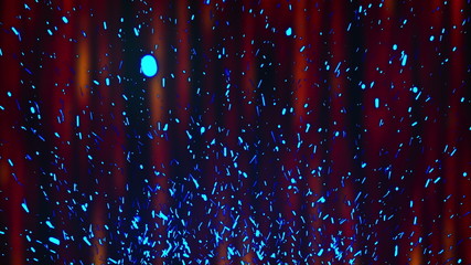 Poster - Many glowing sparks fly up. Computer generated modern background. 3d rendering of vertical lines and sparkes