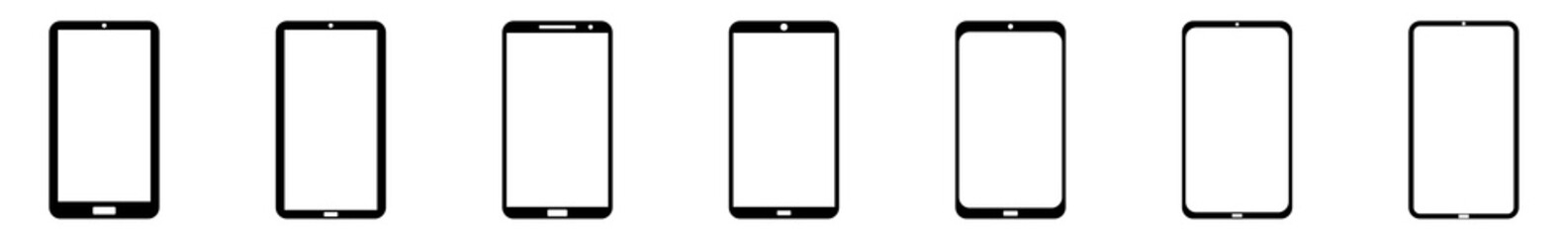 Wall Mural - mobile phone icon black | mobile phones illustration | smartphones symbol | cellphone logo | smart p