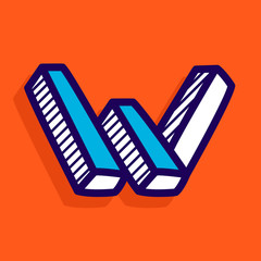 Wall Mural - w letter impossible shape flat logo.