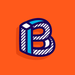 Wall Mural - b letter impossible shape flat logo.