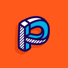 Wall Mural - p letter impossible shape flat logo.