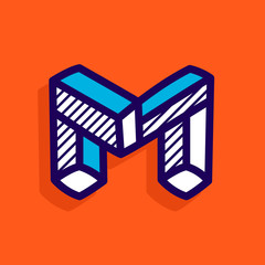 Wall Mural - m letter impossible shape flat logo.