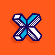 X letter impossible shape flat logo.