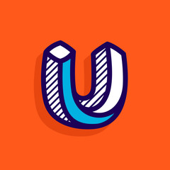 Wall Mural - u letter impossible shape flat logo.