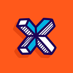 Wall Mural - x letter impossible shape flat logo.