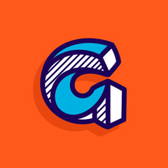Wall Mural - g letter impossible shape flat logo.