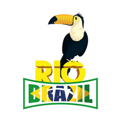 Poster - brazil carnival poster with lettering and toucan