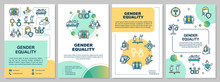 Gender equality brochure template. Men and women equal rights. Flyer, booklet, leaflet print, cover design with linear icons. Vector layouts for magazines, annual reports, advertising posters