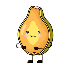 Poster - tropical papaya fruit kawaii character