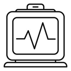 Poster - Hospital electrocardiogram icon. Outline hospital electrocardiogram vector icon for web design isolated on white background