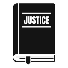 Poster - Justice book icon. Simple illustration of justice book vector icon for web design isolated on white background