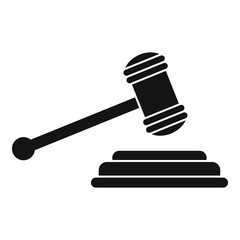 Poster - Judge gavel icon. Simple illustration of judge gavel vector icon for web design isolated on white background
