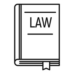 Poster - Legislation book icon. Outline legislation book vector icon for web design isolated on white background