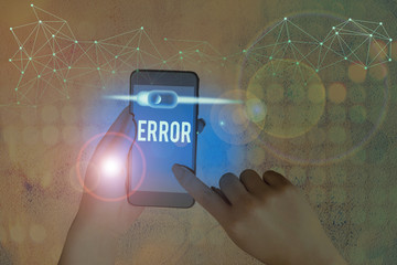 Fototapete - Conceptual hand writing showing Error. Concept meaning mistake Condition of being wrong in conduct judgement didnt mean it