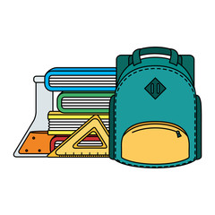 Sticker - school bag with tube test and books