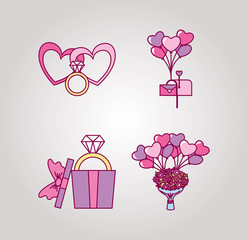 Poster - bundle of valentines day set icons