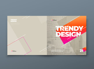 Wall Mural - square brochure template layout design. corporate business annual report, catalog, magazine, flyer m
